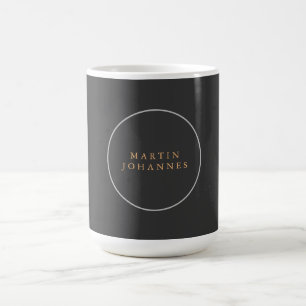 Modern minimalistisk enkel Elegant Grått Namn Kaffemugg