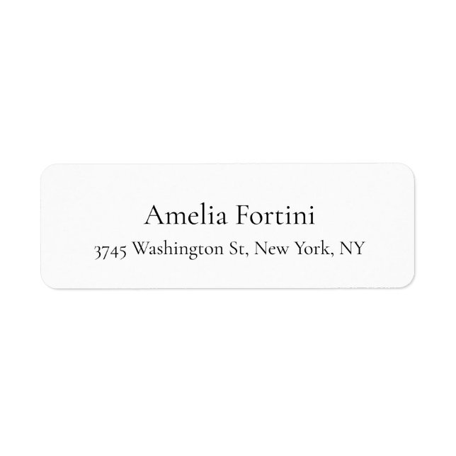 Modern minimalistisk enkel Elegant Returadress Etikett (Framsidan)