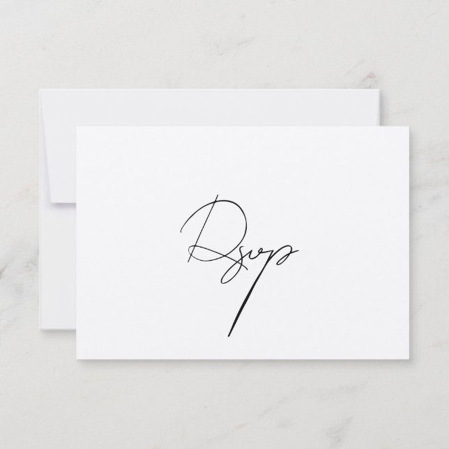 Modern minimalistisk enkel elegant RSVP-kort OSA Kort (Baksida)
