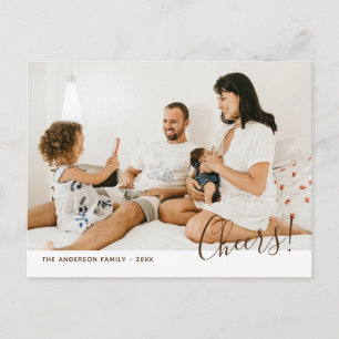 Modern minimalistisk enkel familjefoto nyår vykort