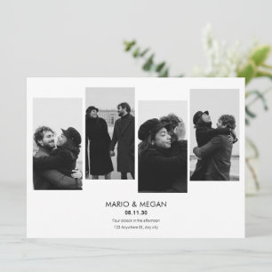 Modern minimalistisk enkel foto bröllop inbjudningar