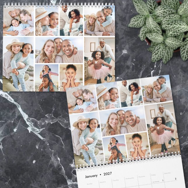 Modern minimalistisk enkel fotokollage kalender (Modern Minimalist Simple Photo Collage Calendar )