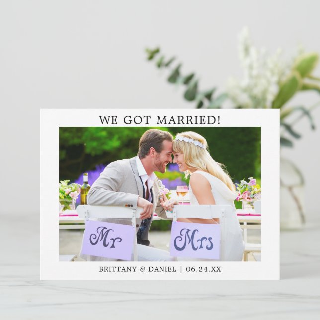 Modern, minimalistisk, enkel Har, gift! Kort (Stående Fram)