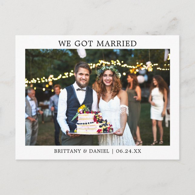 Modern, minimalistisk, enkel Har, gift Vykort (Framsida)