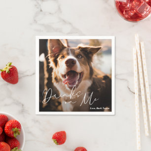 Modern minimalistisk enkel Hund Bröllop Pappersservett