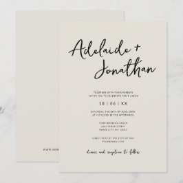 Modern minimalistisk enkel inbjudan till elfte elf