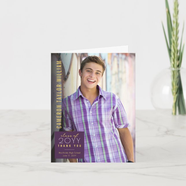 Modern, minimalistisk, enkel kvadratfot i Studente Tack Kort (Framsida)