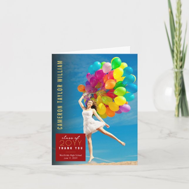 Modern, minimalistisk, enkel kvadratfot i Studente Tack Kort (Framsida)