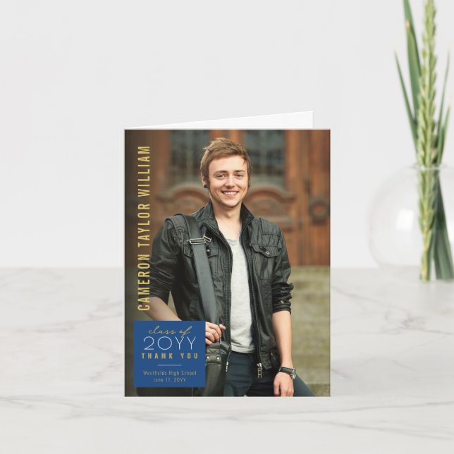 Modern, minimalistisk, enkel kvadratfot i Studente Tack Kort (Framsida)