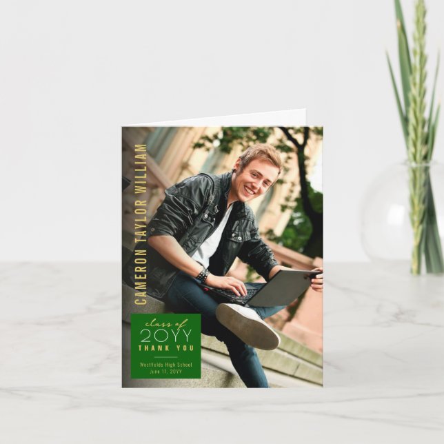 Modern, minimalistisk, enkel kvadratfot i Studente Tack Kort (Framsida)