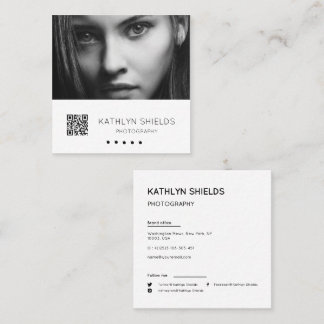 Modern Minimalistisk Enkel Professionell Foto Fyrk Fyrkantigt Visitkort