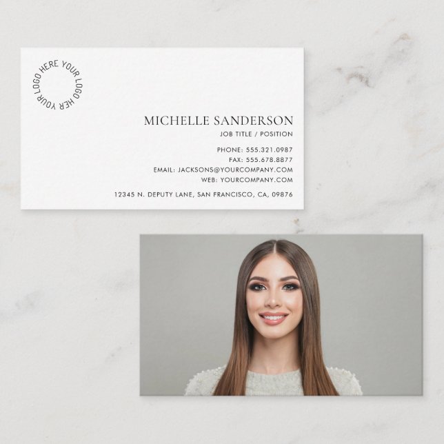 Modern Minimalistisk Enkel Professionell Logotyp F Visitkort (Fram/baksida)