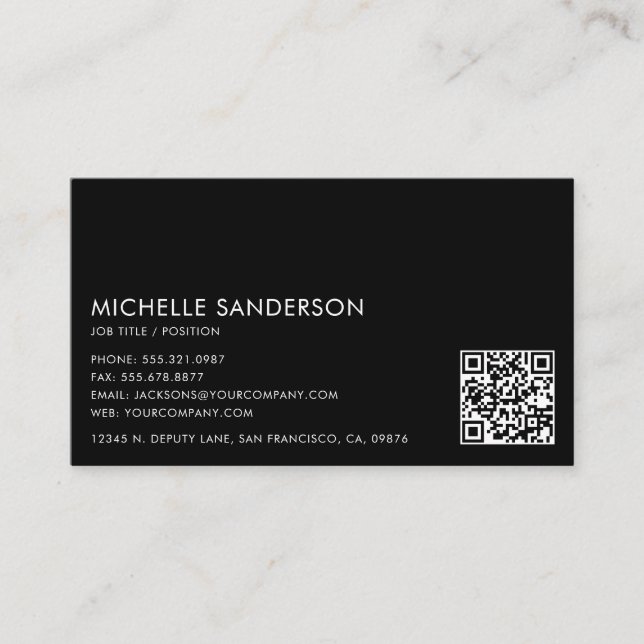 Modern minimalistisk enkel professionell QR-kod Visitkort (Framsida)