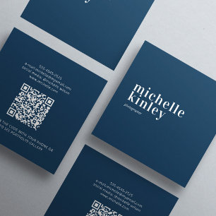 Modern minimalistisk, enkel QR-kod, personlig flot Fyrkantigt Visitkort