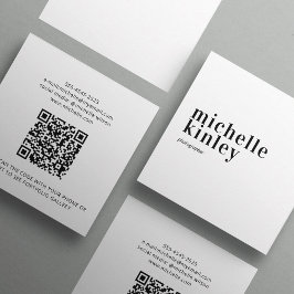 Modern minimalistisk enkel QR-kod personlig Fyrkantigt Visitkort