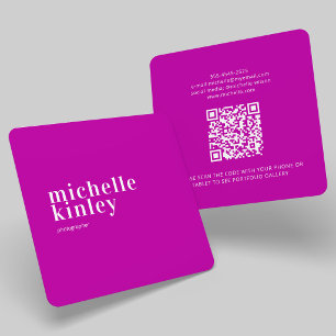 Modern minimalistisk enkel QR-kod personlig magent Fyrkantigt Visitkort