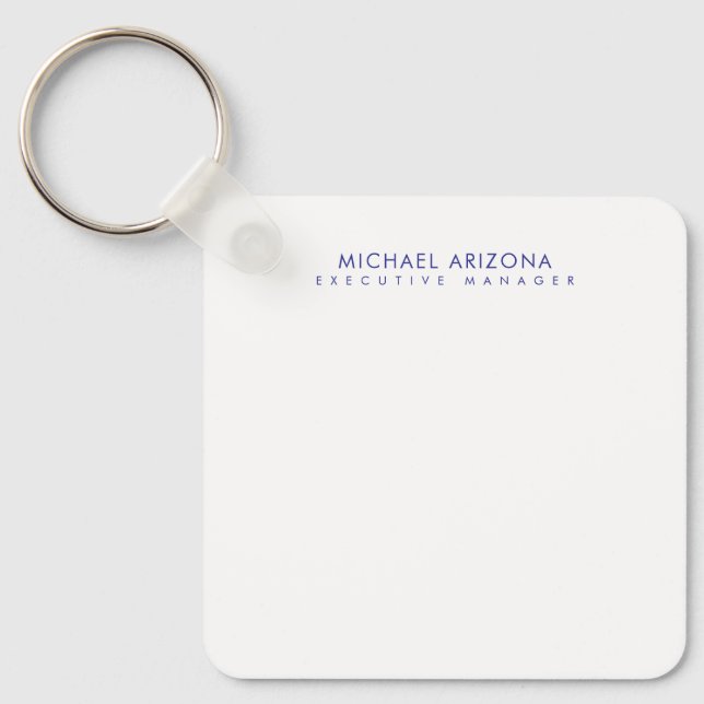 Modern Minimalistisk Enkel Ren Egen Namn Nyckelring (Framsida)
