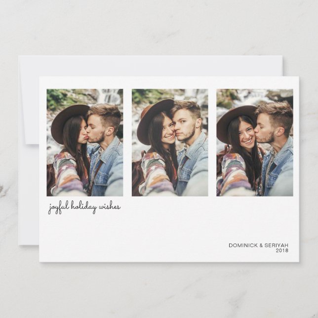 Modern Minimalistisk Enkel Semestern Foto Julkort (Framsida)