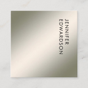 Modern minimalistisk enkel silver-vit professionel fyrkantigt visitkort