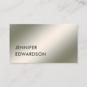Modern minimalistisk enkel silver-vit professionel visitkort