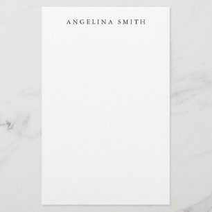 Modern minimalistisk, enkel svart vit, platt brevpapper