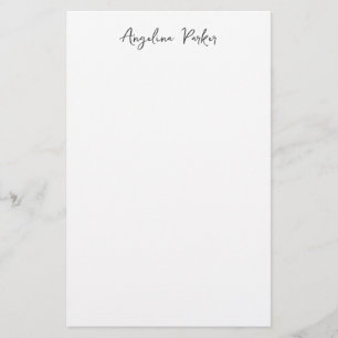 Modern minimalistisk, enkel svart vit, platt brevpapper