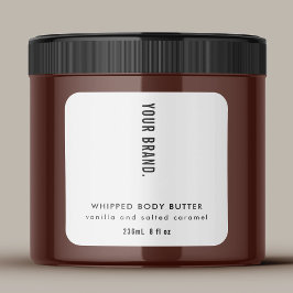 Modern, minimalistisk, enkel svartvit Burk-produkt Fyrkantigt Klistermärke