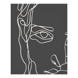 Modern minimalistisk enkelriktad teckning ansikte fototryck