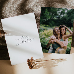 Modern, minimalistisk, enkelt Bridesmaid-Frieri ko Inbjudningar
