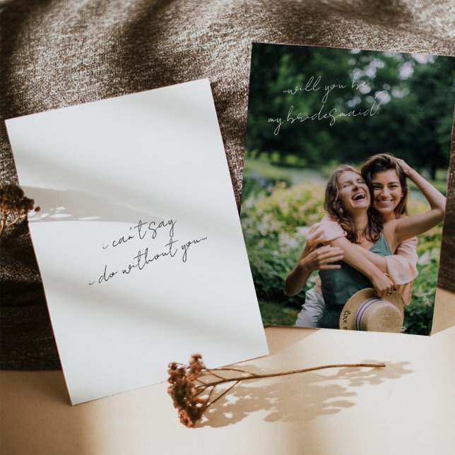 Modern, minimalistisk, enkelt Bridesmaid-Frieri ko Inbjudningar (Skapare uppladdad)