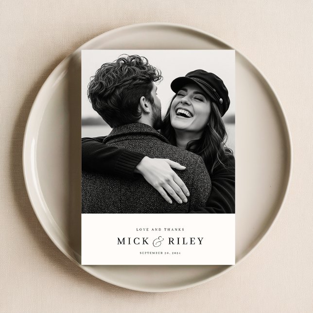 Modern, minimalistisk, enkelt foto Bröllop Tack Kort (Skapare uppladdad)