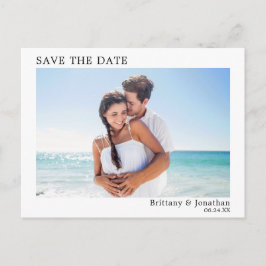 Modern, minimalistisk, enkelt foto spara datumet vykort