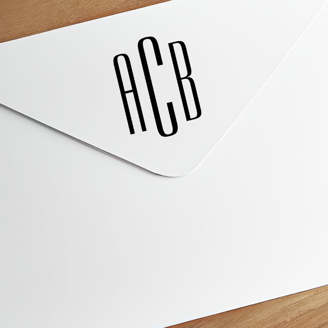 Modern, minimalistisk, enkelt tre Brev-monogram Självfärgande Stämpel (Skapare uppladdad)