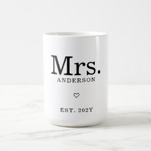 Modern, minimalistisk, "Est", anpassat namn Kaffemugg