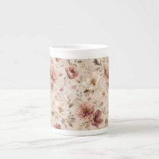 Modern minimalistisk estetisk naturkonst benporslin mugg