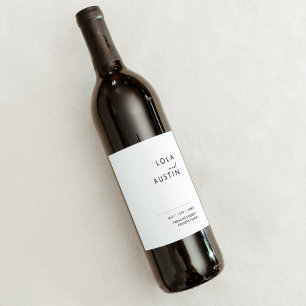 Modern minimalistisk etikett för Bröllop Vin