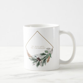 Modern minimalistisk Eucalyptus-julkrans Kaffemugg