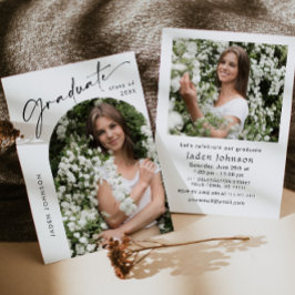 Modern Minimalistisk Examen 2 FOTO Examenfest Inbjudningar