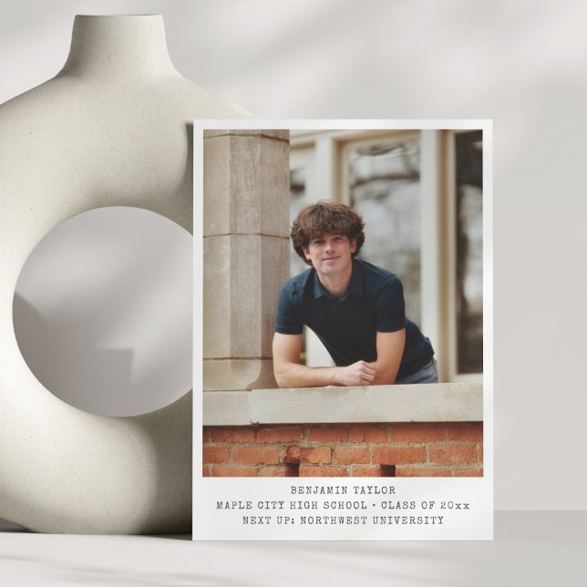 Modern Minimalistisk Examen Foto Klass 2026 Meddelande (Skapare uppladdad)