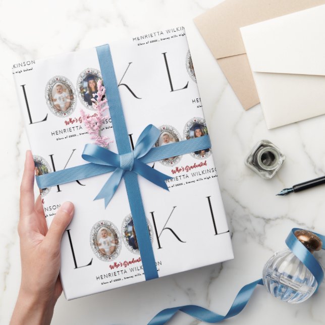 Modern minimalistisk examensannonseringsfoto  presentpapper (Gifting)