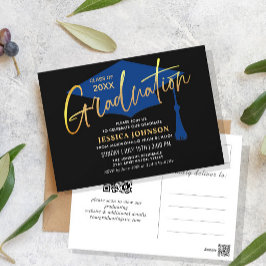 Modern minimalistisk examensfestinbjudan vykort