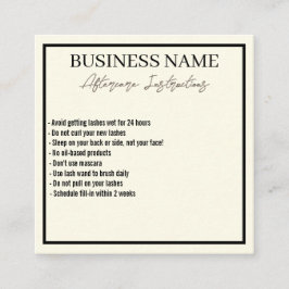 Modern minimalistisk Eyelash-eftervårdskort Fyrkantigt Visitkort