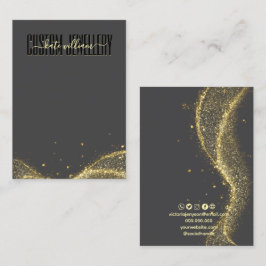 Modern minimalistisk falsk guld smyckeskort visitkort