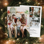 Modern minimalistisk familjefolljul julkort<br><div class="desc">ditt varma helgdag önskemål med det här eleganten tvåsidiga julkort med ett fullt-blekt familjefoto på framsidan och en kollagelayout på baksidan. Ren modern typografi framhäver personligen hälsning samtidigt som du lämnar utrymme för dina omhuldade familjefotografier. I baksidan finns utrymme för ytterligare fyra bilder och ett uppriktigt helgdag-meddelande. skapar det här...</div>