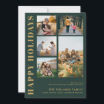 Modern minimalistisk familjeräkning av foto julkort<br><div class="desc">Glad helg! Skicka ditt varma önskemål till vänner och familj den här julsäsongen med ett anpassade fotokollage julkort med enkel modern typografi. Anpassa genom att lägga till anpassningsbarnas foton,  namn,  år och annan information. Detta minsta julkort finns i andra färg och andra djurhållare.</div>