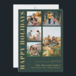 Modern minimalistisk familjeräkning av foto julkort<br><div class="desc">Glad helg! Skicka ditt varma önskemål till vänner och familj den här julsäsongen med ett anpassade fotokollage julkort med enkel modern typografi. Anpassa genom att lägga till anpassningsbarnas foton,  namn,  år och annan information. Detta minsta julkort finns i andra färg och andra djurhållare.</div>