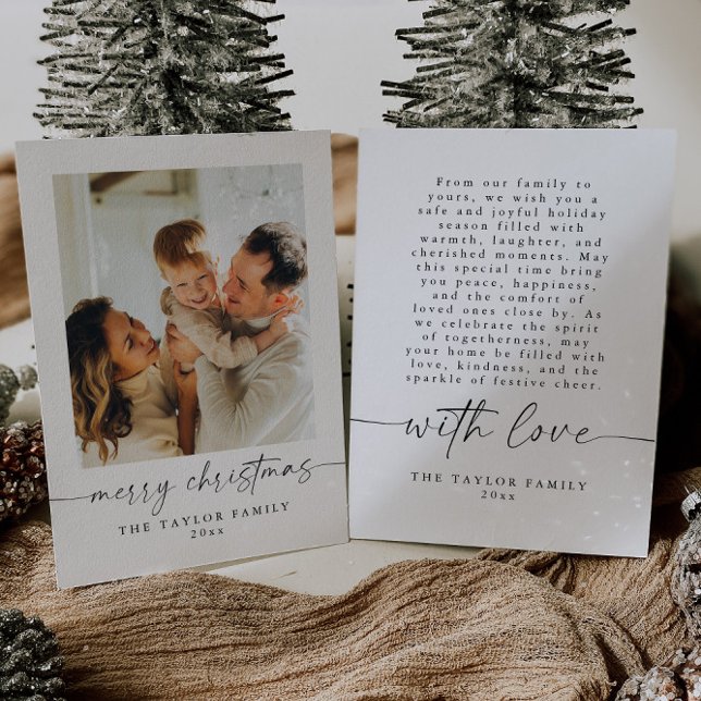 Modern Minimalistisk familjs fotopriskort Inbjudningar (Skapare uppladdad)