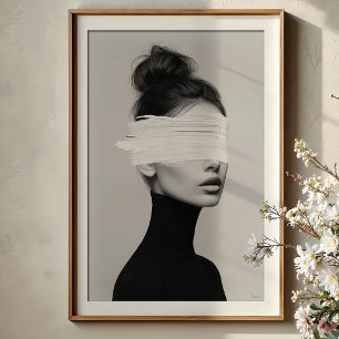 Modern minimalistisk färgbyte för Porträtt Abstrak Poster