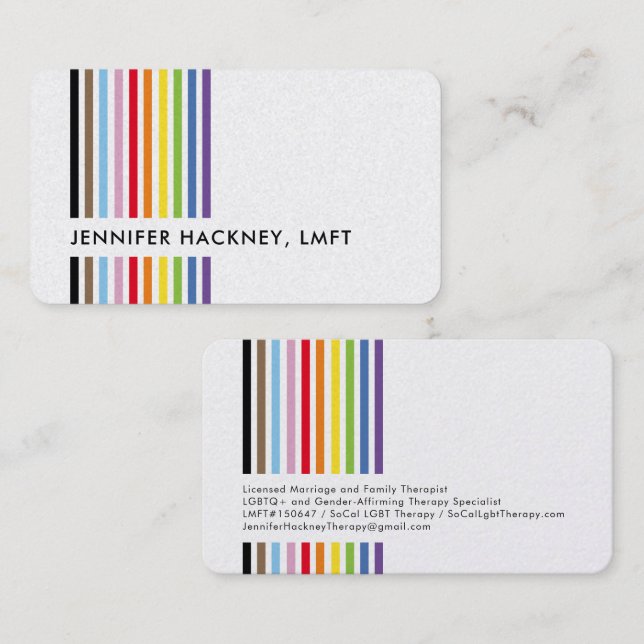 MODERN MINIMALISTISK färgglad enkel regnbåge stolt Visitkort (Fram/baksida)