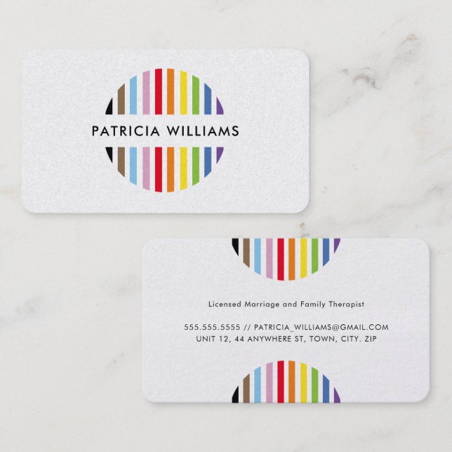 MODERN MINIMALISTISK färgrik logotyp regnbågsstolt Visitkort (Fram/baksida)